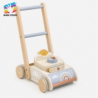 Nouveau jouet tondeuse à gazon en bois 2026 pour bébé, avec bouton de marteau interactif et motif d'outils, aide à la marche pour tout-petits W10L288