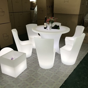 New Led Light up Furniture Waterproof Rechargeable <strong>Outdoor</strong> Led <strong>bar</strong> Table Chair <strong>Set</strong> for Cafe Shop Pub Hotel Wedding Rental Party - Product Image 3
