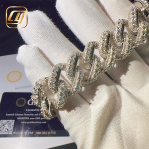 GRA Certificated 18mm 925 Sterling Silver <b>Iced</b> <b>Out</b> VVS Moissanite Diamond Cuban Link <b>Chain</b> Hip Hop Jewelry Bracelet - Product Image 5