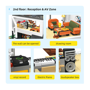 Jie Star 89158 <span class=keywords><strong>Ararat</strong></span> Hotel Blocs de construction Modèle Ornement Jouet éducatif à assembler pour enfants Ensemble de blocs de construction en plastique Vente en gros - Product Image 5