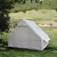Tente de camping gonflable, tente de glamping en tissu Oxford imperméable et coupe-vent, sans poteaux, installation rapide, tente familiale pour l'extérieur