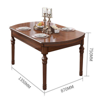 Ensemble de table à manger moderne en bois massif, table pliante extensible pour salle à manger avec 4, 6 ou 8 chaises