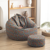 Canapé pouf moderne inclinable pour une personne avec tissu jacquard pour balcons, chambres et salons