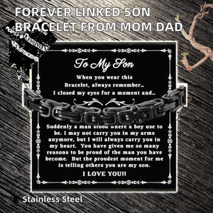 <span class=keywords><strong>Bracciale</strong></span> in Acciaio Inossidabile con Catena e Anelli 'My Son' Stampato, Terapia Artistica per Uomo - Regalo per Laurea, Matrimonio, Compleanno, Natale - Product Image 2