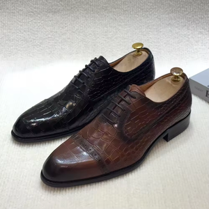 Zapatos Oxford Formales de Negocios de Cuero Genuino para Hombre, Zapatos de Vestir Hechos a Mano de Lujo con Diseño de Estampado, Zapatos de Oficina con Cordones para Boda - Product Image 2