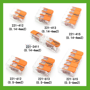 100% orijinal marka yeni WAGOs 221-615 kompakt <span class=keywords><strong>2</strong></span> yönlü ekleme konektörü yeniden kullanılabilir elektrik teli kablo klemensleri - Product Image 4