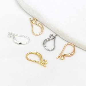 Ganchos para las orejas en forma de U de cobre chapado en oro de 8K, forma de gota para la fabricación de pendientes SX0218 - Product Image 2