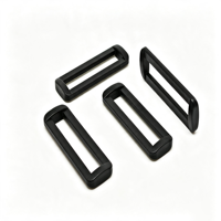 Attache de sangle rectangulaire noire en plastique de grande taille avec boucle pour sac à dos, bagages et accessoires de connexion de sangles