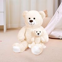 En gros, Énorme peluche ours doux, jouets animaux mère et bébé, doublure en maille, cadeaux de fête prénatale, cadeaux de Saint-Valentin et de Noël