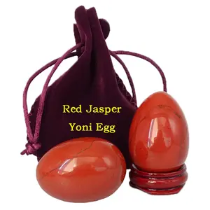 Œuf de jaspe rouge Yoni, 12 pièces, soin des Muscles du sol, exercices de renforcement, la guérison, en pierre rouge, Jade, vente en gros