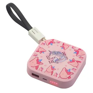 Portable New USB Power Bank 10000mAh-in内蔵したケーブルAndroid Mobile Phones Cute Gift PowerbankためGirls