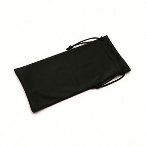 Custom Logo Soft Microfiber Eyeglass Case Cleaning and Storage Pouch With Drawstring Small Black Promotion Gift - Product Image 4