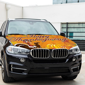Housse de capot de voiture personnalisée 5x4 pieds, drapeaux pour le Jour de Thanksgiving et les événements sportifs, adaptée à la plupart des voitures, meilleur cadeau, housse de capot - Product Image 1