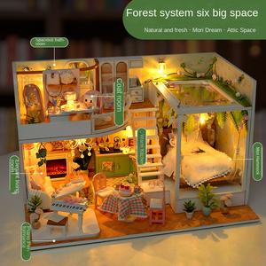 Tianyi DIY Romántico Mori Loft Cabin Conjuntos de modelos arquitectónicos de madera-Fresco y simple Viento natural Regalo de cumpleaños para niña - Product Image 2