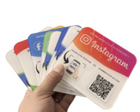 Placas NFC para Instagram, Código QR Dinámico Personalizable, Logotipo, Placa NFC de Acrílico PVC, Soporte NFC, Placa NFC para Reseñas de Google