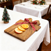 Natural House Planche de service à découper en bois d'acacia en forme de Noël avec logo personnalisé pour fromage charcuterie collation apéritif