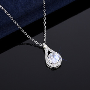 Elegante Collar con Colgante de Lágrima para Mujer, Cadena con Piedra Brillante para Clavícula, Joyería Clásica de Moda, Regalo - Product Image 3