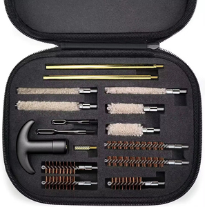 Kit de nettoyage 16 pièces avec tiges en laiton, brosses en bronze et serpillières en coton, dans un étui zippé pour l'entretien des équipements d'extérieur - Product Image 6