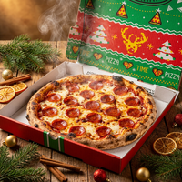 Cajas de Papel para Empacar Pizza con Diseño Personalizable, Cartón Ecológico, Impresión Offset para Empacar Comida Rápida y Aperitivos