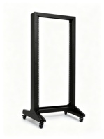 Rack ouvert monorail double colonne 19 pouces 18U 550*1000*120MM en acier laminé à froid SPCC, profondeur 120 mm, mobile