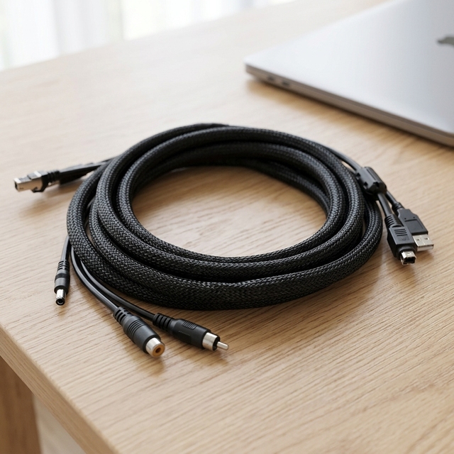OEM ODM Custom Braided Multi Function Data Cable Harness RJ45 USB C DC Plug Pure Copper Conductor PVC for Computer/PC