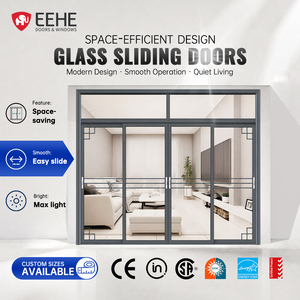 Portes coulissantes en verre certifiées CE EEHE 5+12A+5mm, revêtement en poudre <span class=keywords><strong>Akso</strong></span>, isolation acoustique, portes coulissantes en aluminium pour maison ou bureau - Product Image 1