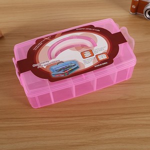 Multi Compartment Plastic Storage Box 24x16x7cm Rectangle Transparent Covered General Packaging Bins - Product Image 4