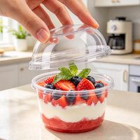 Gobelets jetables en plastique PET grande capacité (8oz-32oz) pour boissons froides, personnalisables avec impression, pour fruits et desserts à emporter, avec couvercles
