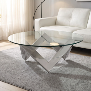 Table basse en métal au design unique AK Brass avec plateau en verre, table basse de qualité supérieure pour la décoration intérieure / pièce maîtresse de restaurant - Product Image 1