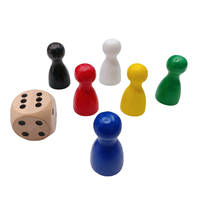 Coloré personnalisé enfants peint en bois humanoïde pièces jeu de société accessoires créatifs personnalisé 16/12/17 dés pion jeu d'échecs