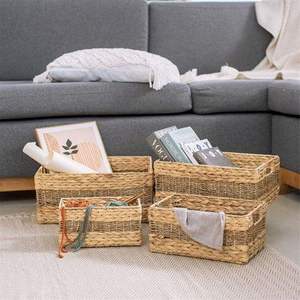 Panier de rangement tissé en jacinthe d'eau rectangulaire écologique de haute qualité directement du Vietnam pour les organisateurs de garde-manger - Product Image 2