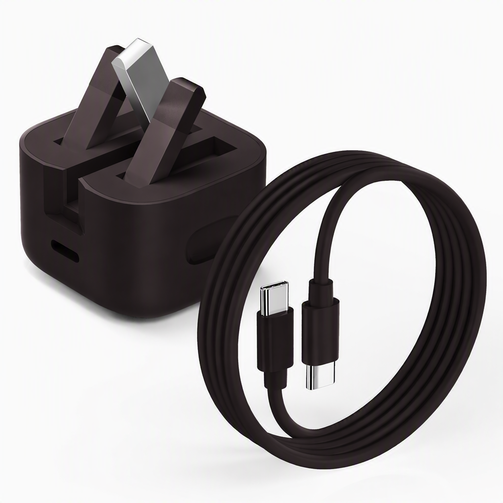 Universal 20W Type-C PD Fireproof Power Charger with Foldable UK Plug and Cable for Fast Charging · image 2