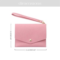 Hongbo Best Selling 18-Color Pebble Leather A6 Binder Wallet Coin Pouch Wristlet with Metal Keyring Filing Product Gift Set