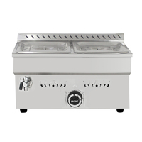 Bain-marie à gaz propane, chauffe-plats pour buffet, table à vapeur, chauffe-plats électrique à 2 bacs carrés
