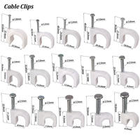 Attaches de câble de type R 12 mm en acier, fixation murale pour câble réseau en plastique, pince de fixation de câble 2,5*27 mm, vente chaude