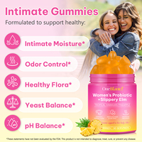 OneBtanicl Compléments Alimentaires Végétaliens pour Femmes, Gummies Probiotiques avec Orme Rouge pour la Santé Vaginale et l'Équilibre du pH Féminin