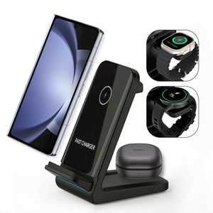 Лидер продаж, 3-в-1, АБС-ПК, силиконовая беспроводная зарядная станция, предназначенная для зарядки нескольких устройств, популярные товары - Product Image 3