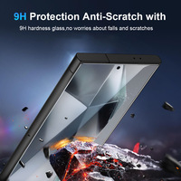Film HD Mat Ultra-Fin en Aluminium pour Samsung S25 Ultra avec Déverrouillage par Empreinte Digitale, Compatible avec Samsung S24 Ultra S23