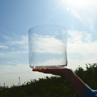 HF à fond plat Bol Chantant En Cristal Clair pour la musique et guérison saine