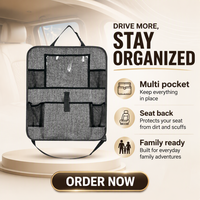 Organisateur de rangement latéral de siège de voiture de luxe, sac de rangement multifonctionnel en polyester imperméable anti-coup de pied