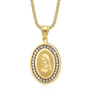 Delicado inspirado Virgen María 316 acero inoxidable 18K Pvd joyería de moda collares chapados en oro para mujeres colgante al por mayor 2024 - Product Image 5