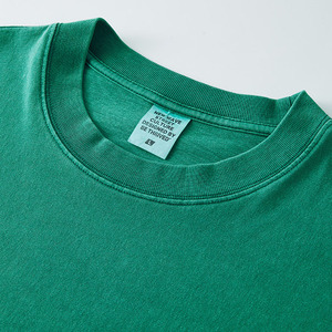 T-shirt Jicai en coton de qualité supérieure, délavé à l'acide, 285G, coupe oversize, style rétro, effet délavé minéral, t-shirt vintage ample et lourd - Product Image 3