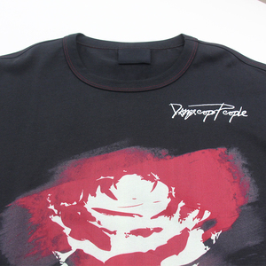 Camiseta Premium con Gráfico <span class=keywords><strong>de</strong></span> Rosas en Capas para Hombre, Bicolor en Blanco y Negro, Corte Holgado, Manga Larga, Estilo Casual con Estampado Artístico - Product Image 3