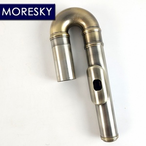 Flûte alto MORESKY 16 trous, clés en Sol, couleur bronze, avec deux embouchures - Product Image 4