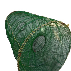 Nouvelle-Zélande 120*240cm 80*150 Grande cage de pêche pliable <span class=keywords><strong>en</strong></span> HDPE/Nylon, piège à filet, pots pour homard, crevettes et anguilles, outil de pêche <span class=keywords><strong>en</strong></span> <span class=keywords><strong>mer</strong></span> - Product Image 1