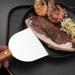 Stainless Steel Kitchen Utensil Wooden Handle for Cooking Baking-<strong>Hand</strong>-Grabbed Spatula Pizza Frying Knife Yogurt Steak <strong>Turner</strong> - Product Image 3