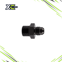 Adaptor Fitting NPT Jantan ke Jantan Kustom, Aluminium Anodized Hitam, Ujung Flare dengan Kunci Hex untuk Sistem Rem Hidrolik Bahan Bakar OEM