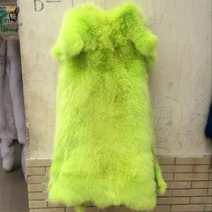 Trung Quốc cung cấp nhà máy rám nắng Fox skins Fluffy nhuộm màu Fox Fur pelts với giá cả cạnh tranh