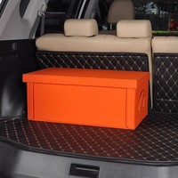 Organisateur de coffre de voiture pliable, boîte de rangement pour voyage, camping en plein air, pliable, en cuir avec couvercle, grande capacité, imperméable