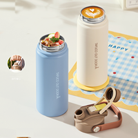 Bouteille d'eau portable avec poignée pour voyage en extérieur, en acier inoxydable 304, intérieur revêtu de titane, gourde sport isotherme sous vide 12-24